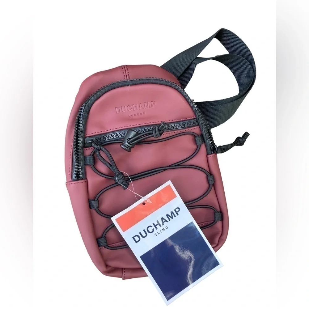 Duchamp Rubberized Sling Bag Dusty Pink Mauve NWT